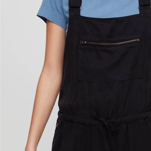 ARITZIA Wilfred‎ Free Valletta Overalls Black Size S Cropped Romper Casual Boho - Picture 7 of 13